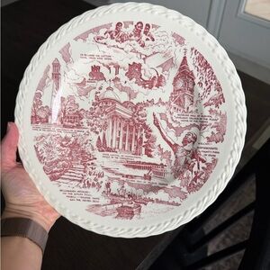 Vernon Kilns 1940s Alabama Souvenir Plate Vernon Kilns Red Vintage